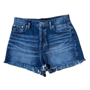 Lucky Brand Mom High Rise Short Button Fly Denim Blue Women's Shorts Size 29